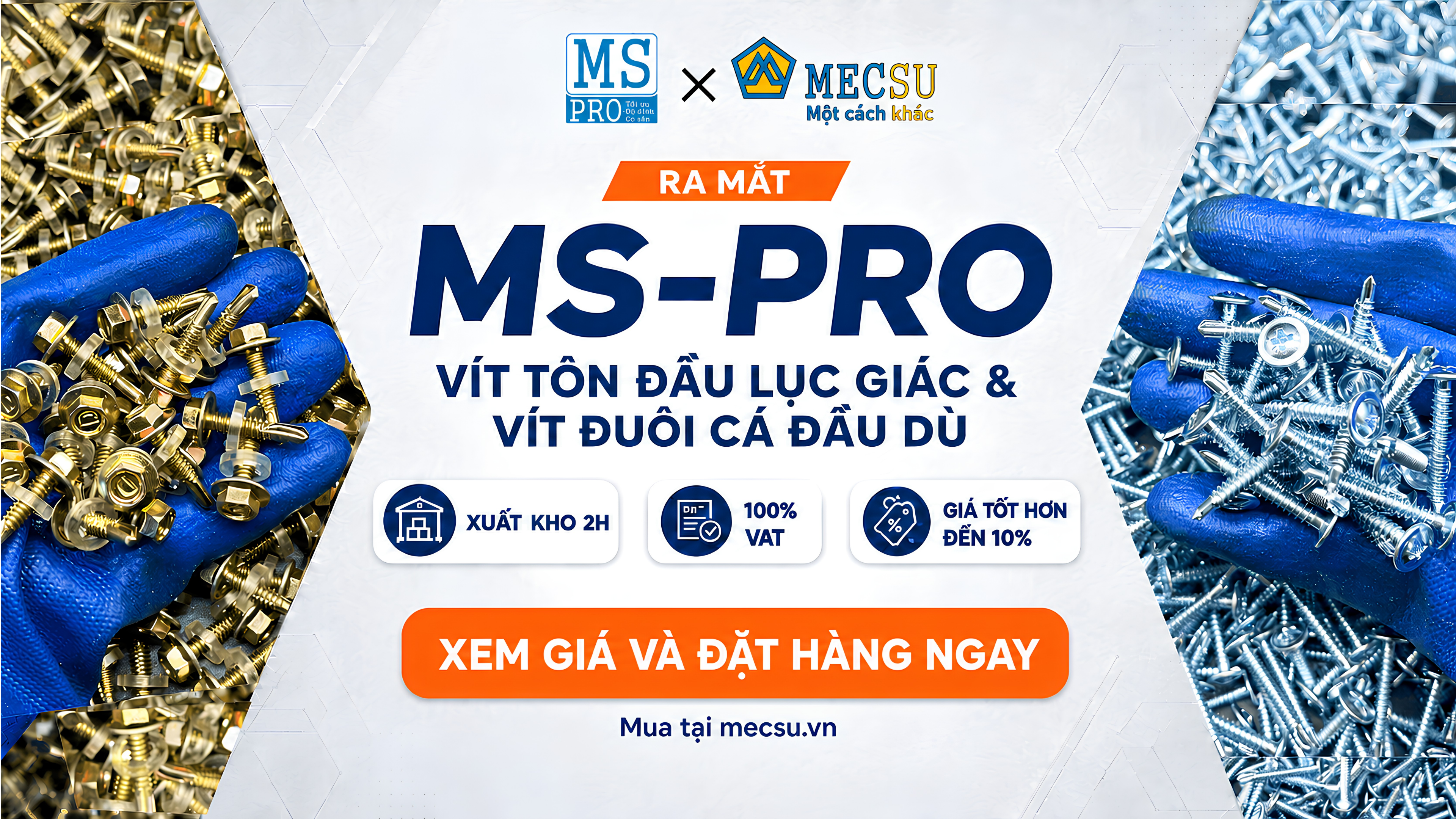 MS-PRO vít tôn đầu lục giác và vít đuôi cá đầu dù